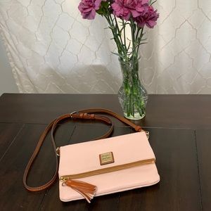 Dooney and Bourke Blush Pink Leather Foldover Zip Crossbody